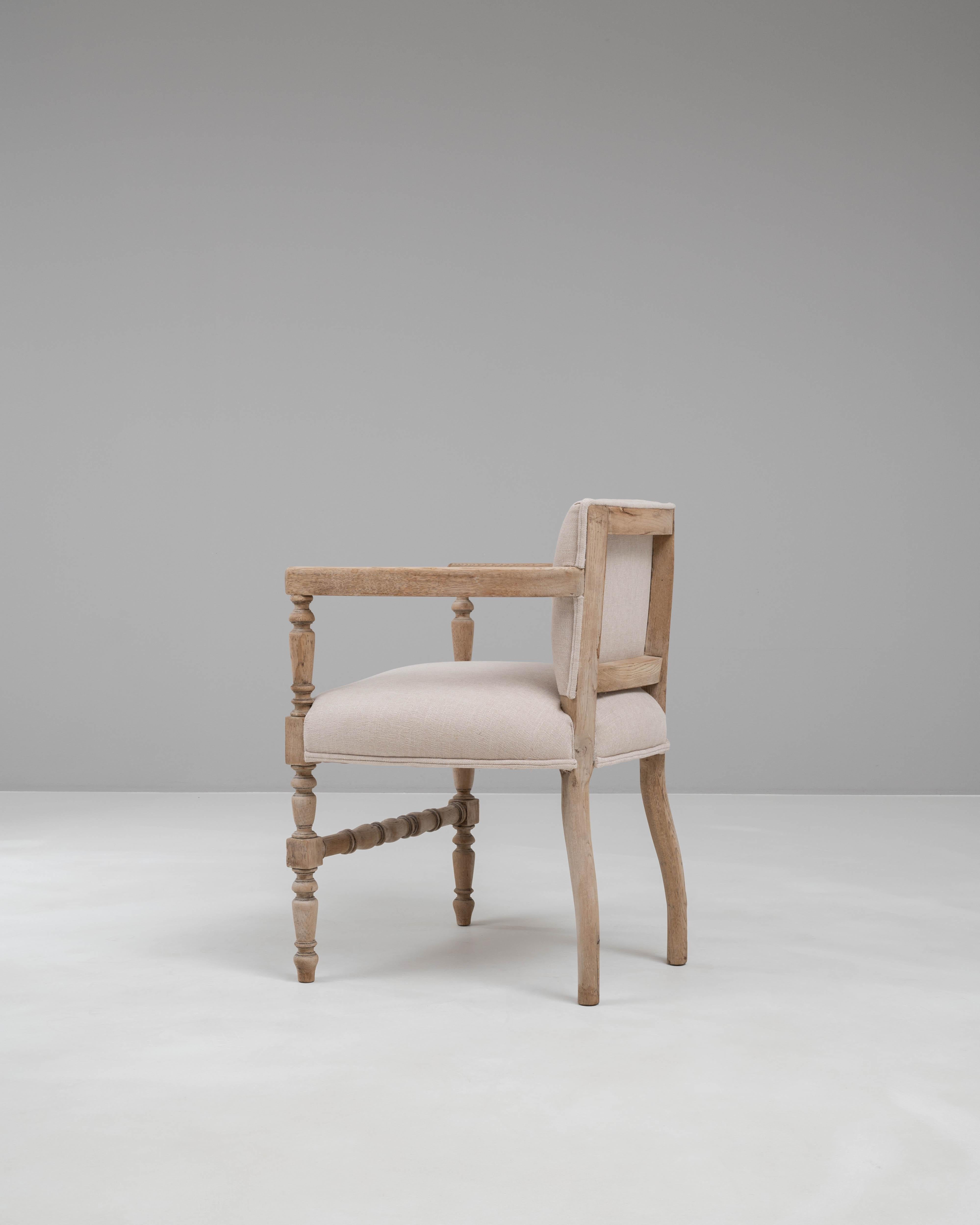 20th Century French Bleached Oak Armchair For Sale 3