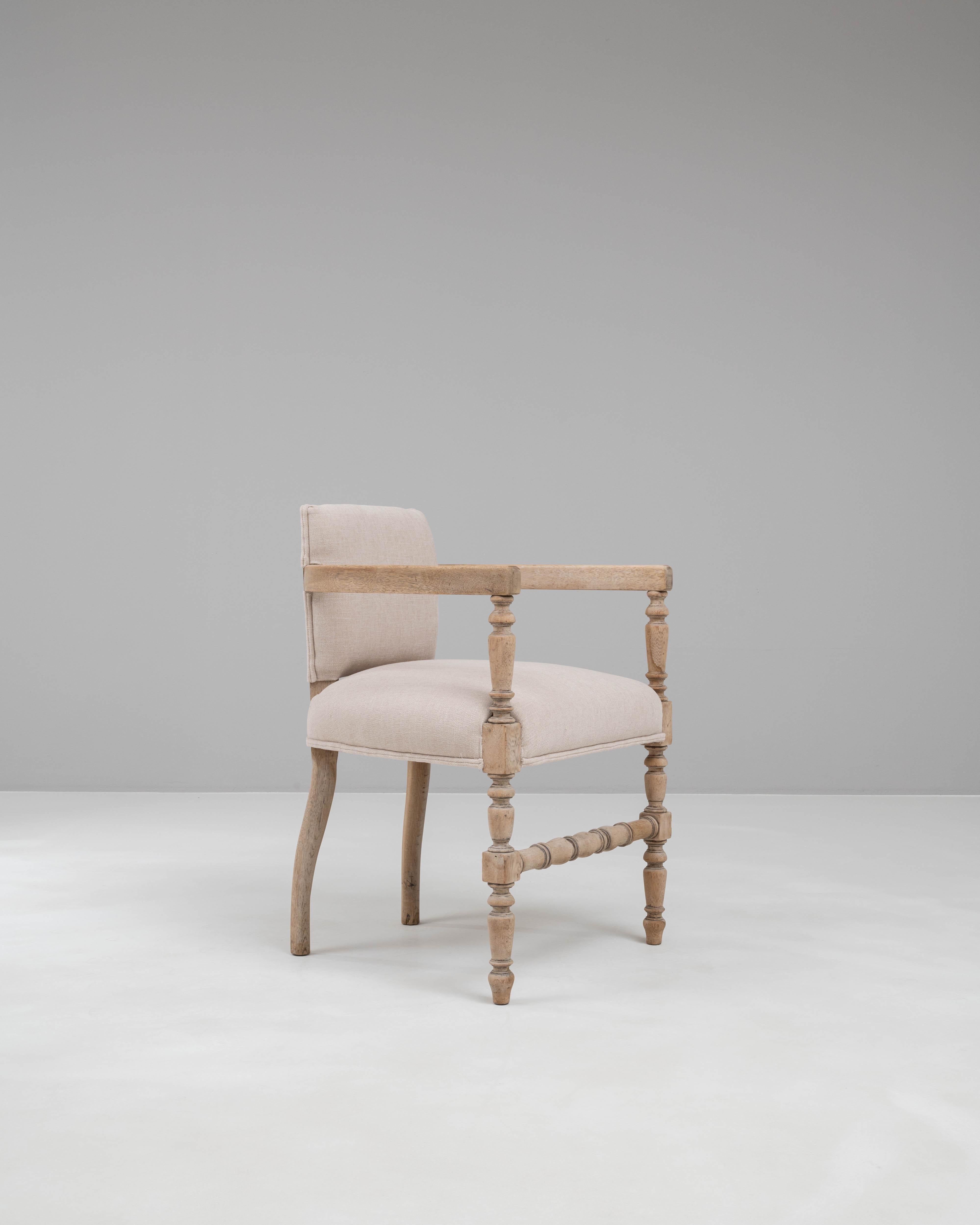 20th Century French Bleached Oak Armchair For Sale 5