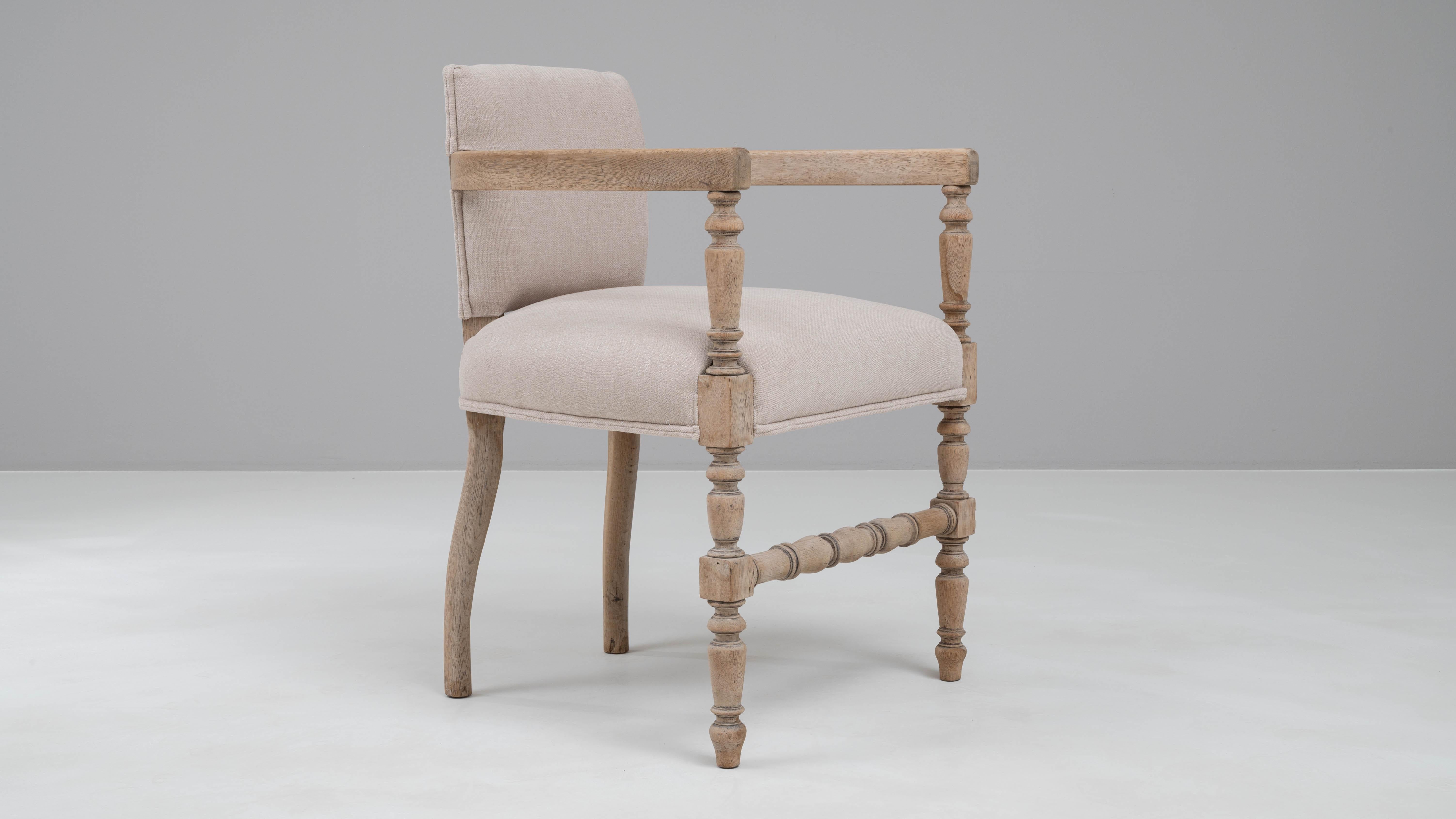 20th Century French Bleached Oak Armchair For Sale 6
