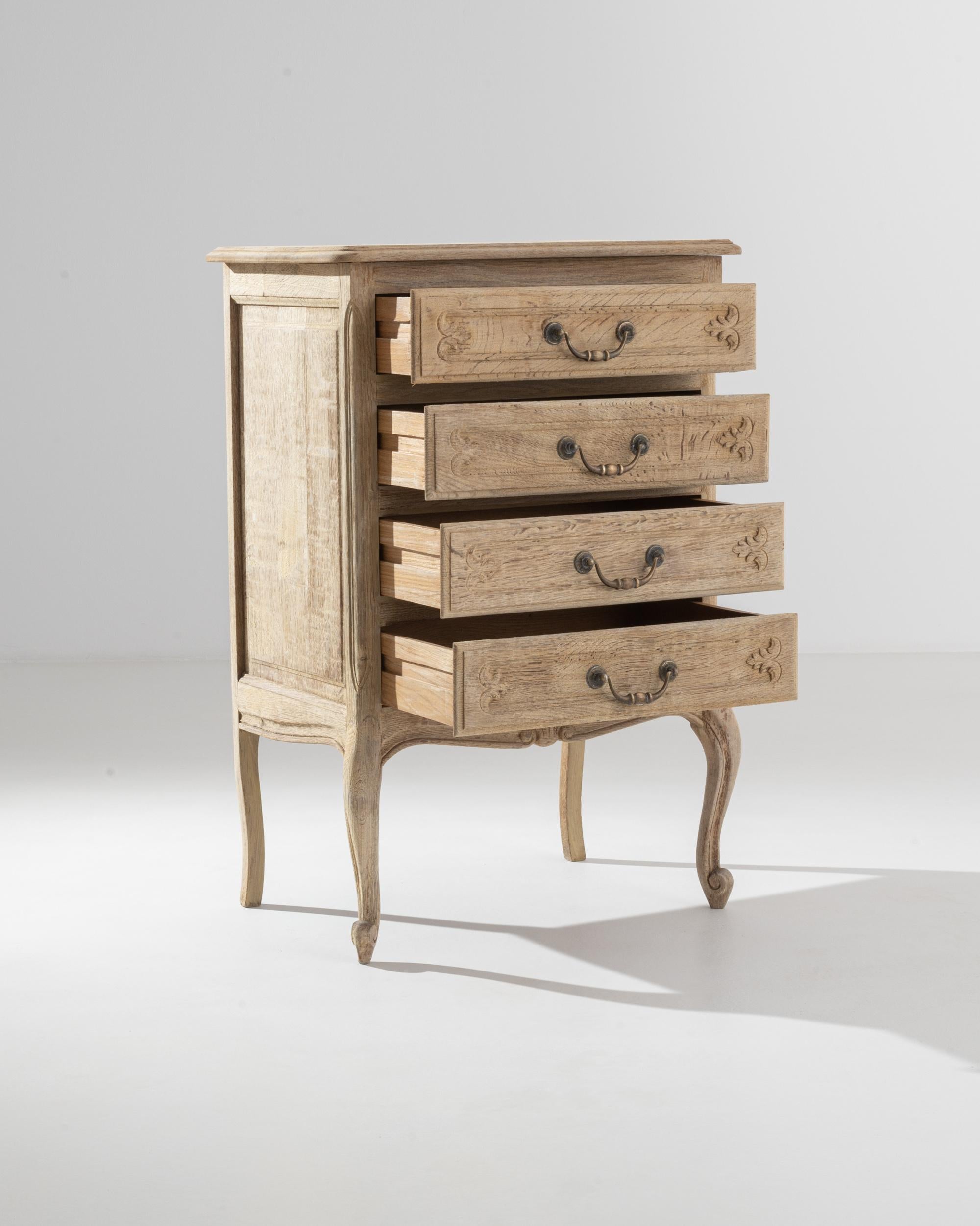 20th Century, French, Bleached Oak Chest of Drawers 1