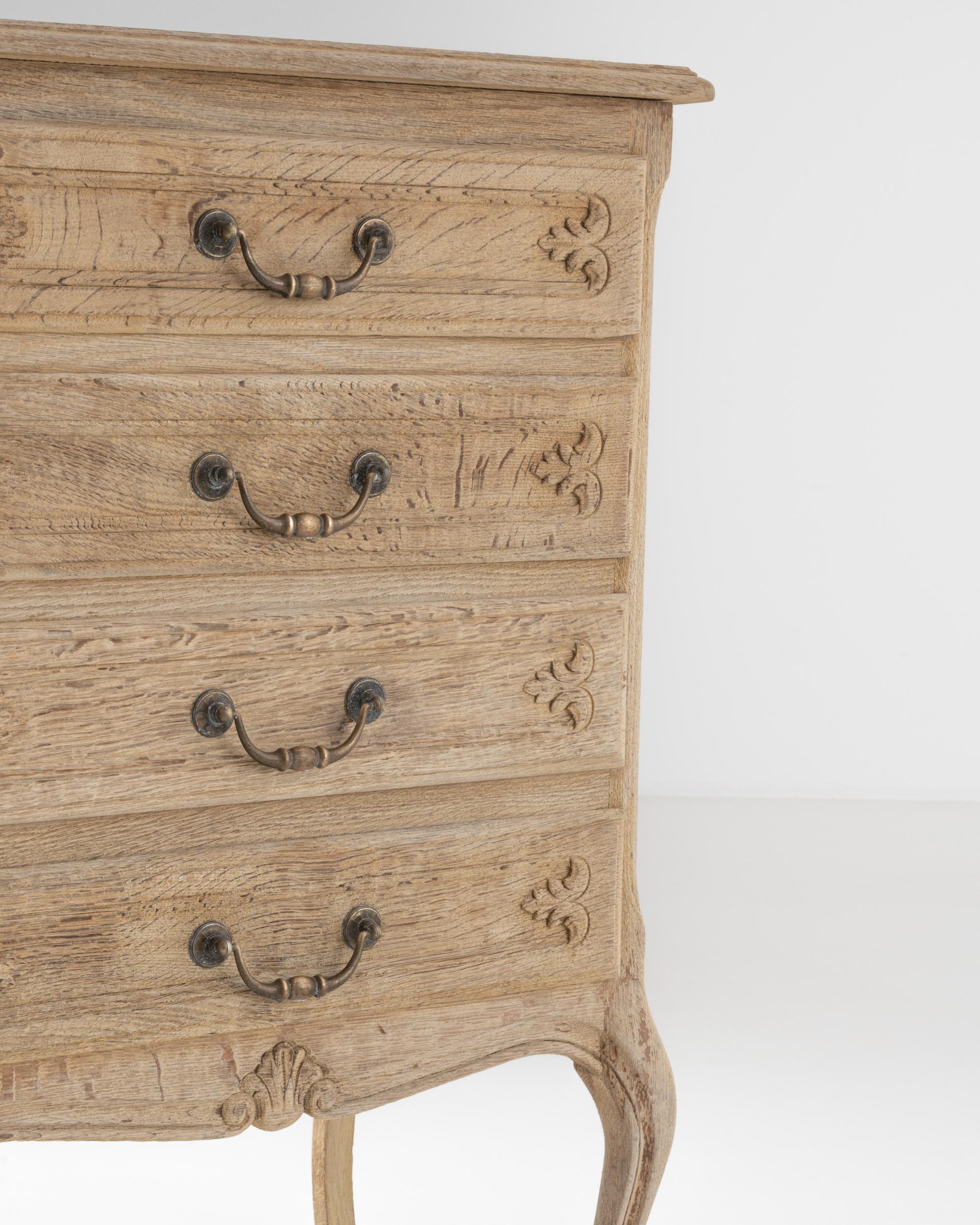 20th Century French Bleached Oak Chest Of Drawers 1