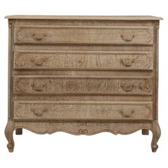 20th Century French Bleached Oak Chest Of Drawers