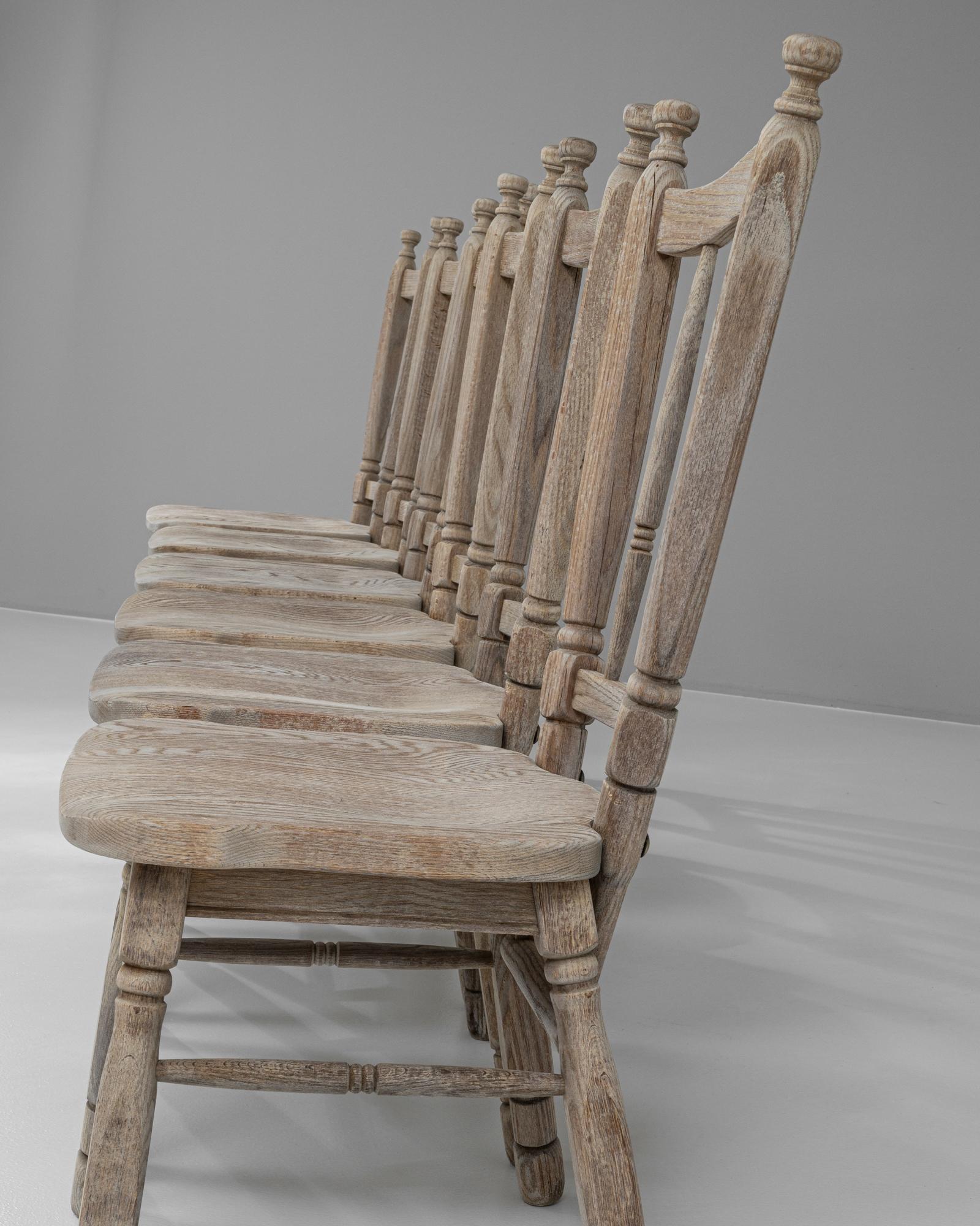 Sedie da pranzo francesi in Oak sbiancato del XX secolo, set di 6 pezzi in vendita 7