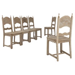 Sedie da pranzo francesi in Oak sbiancato del XX secolo, set di 6 pezzi