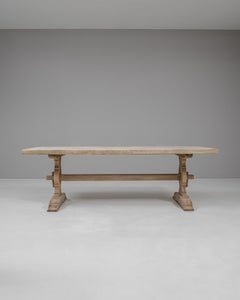 20th Century French Bleached Oak Dining Table