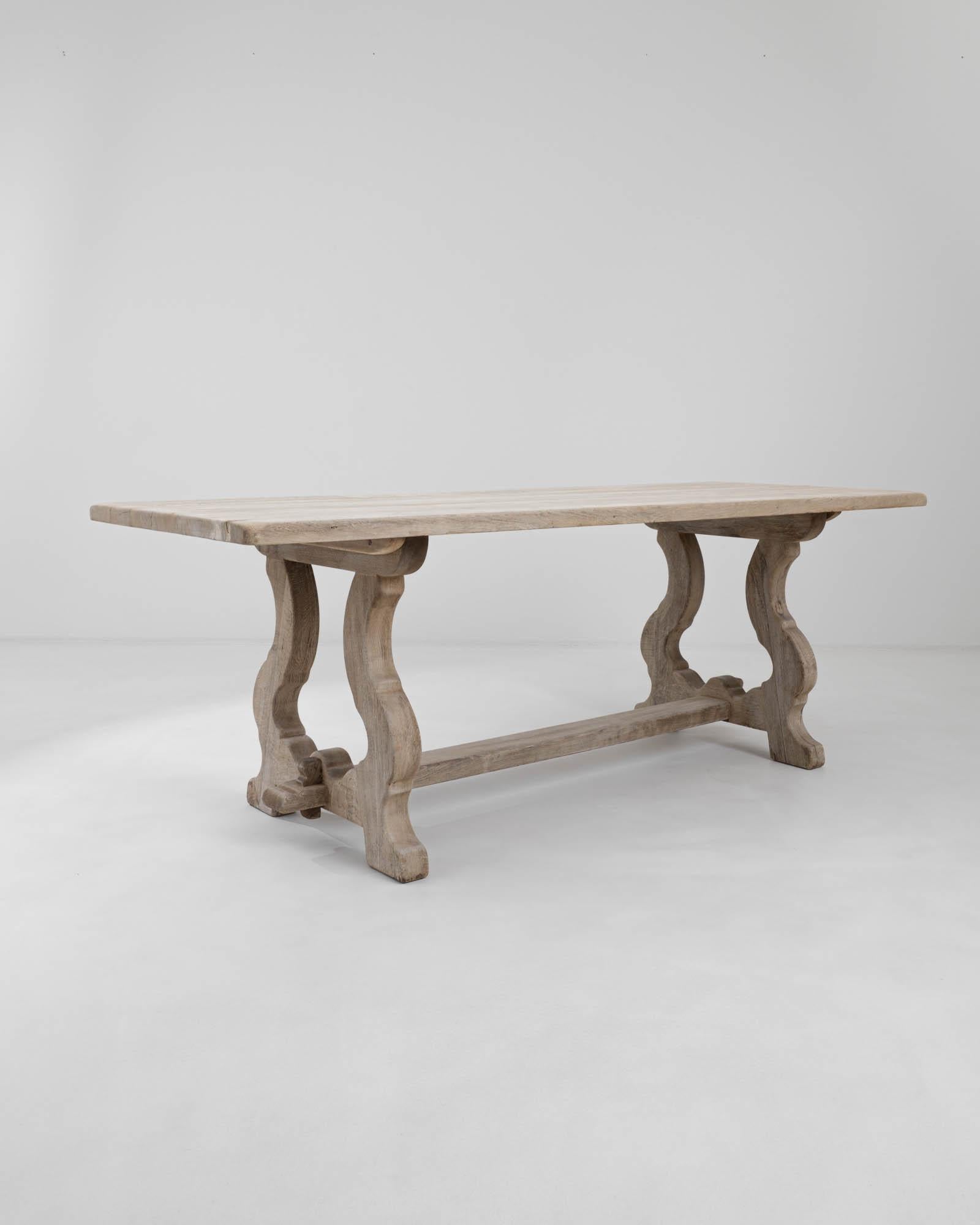 20th Century French Bleached Oak Dining Table In Good Condition In High Point, NC