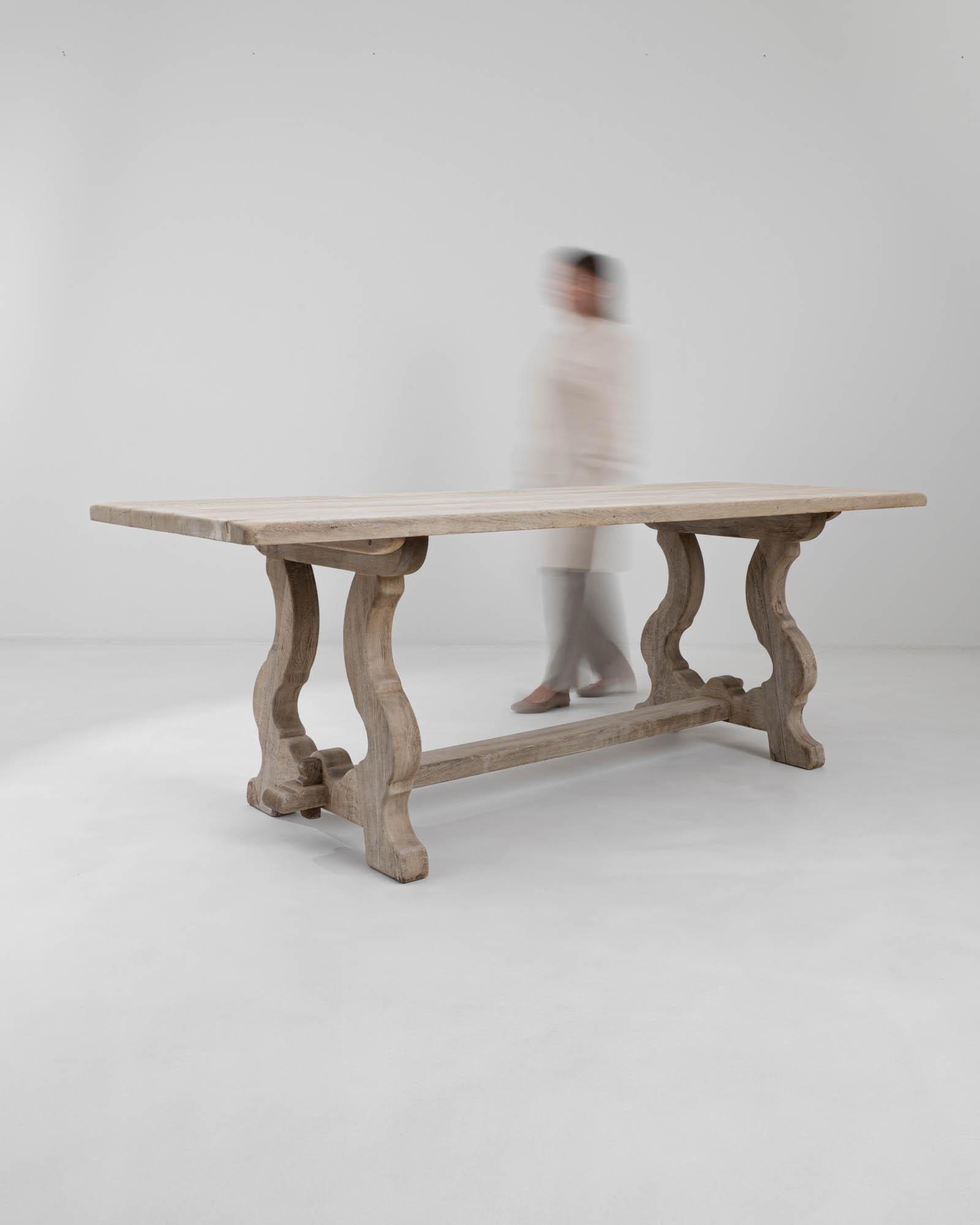 20th Century French Bleached Oak Dining Table 1