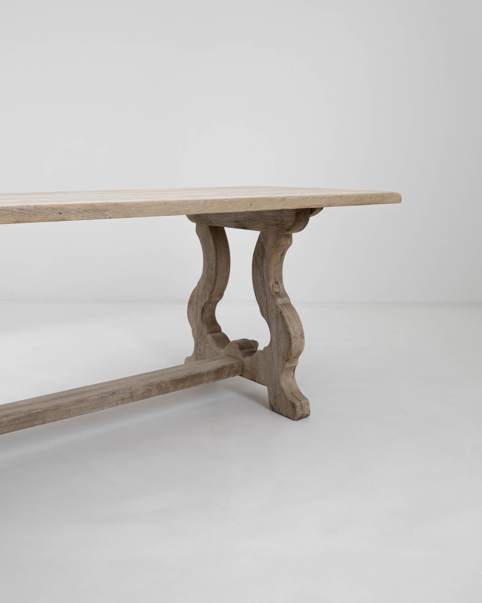 20th Century French Bleached Oak Dining Table 2
