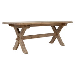 20th Century French Bleached Oak Dining Table