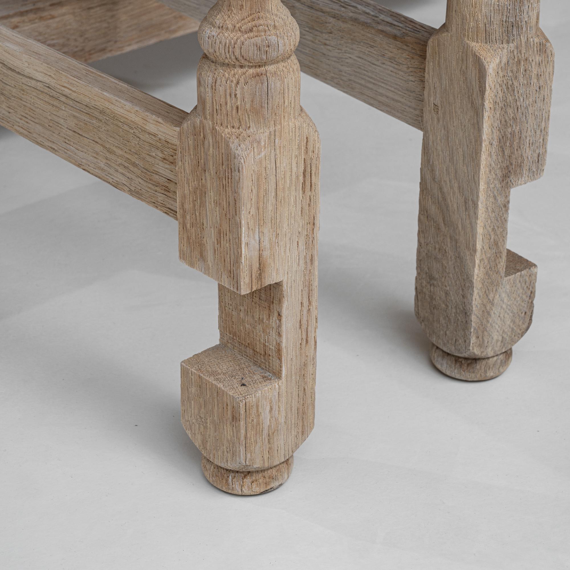 20th Century French Bleached Oak Drop Leaf Table 9