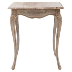 Antique 20th Century French Bleached Oak Side Table