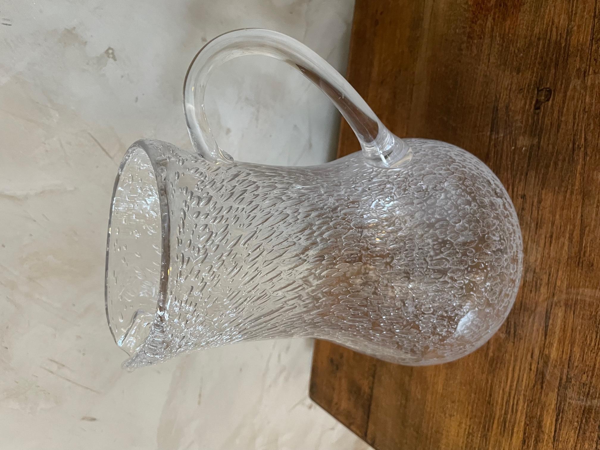 20. Jahrhundert Französisch geblasenes Glas Biot Krug, 1940er Jahre im Zustand „Gut“ im Angebot in LEGNY, FR