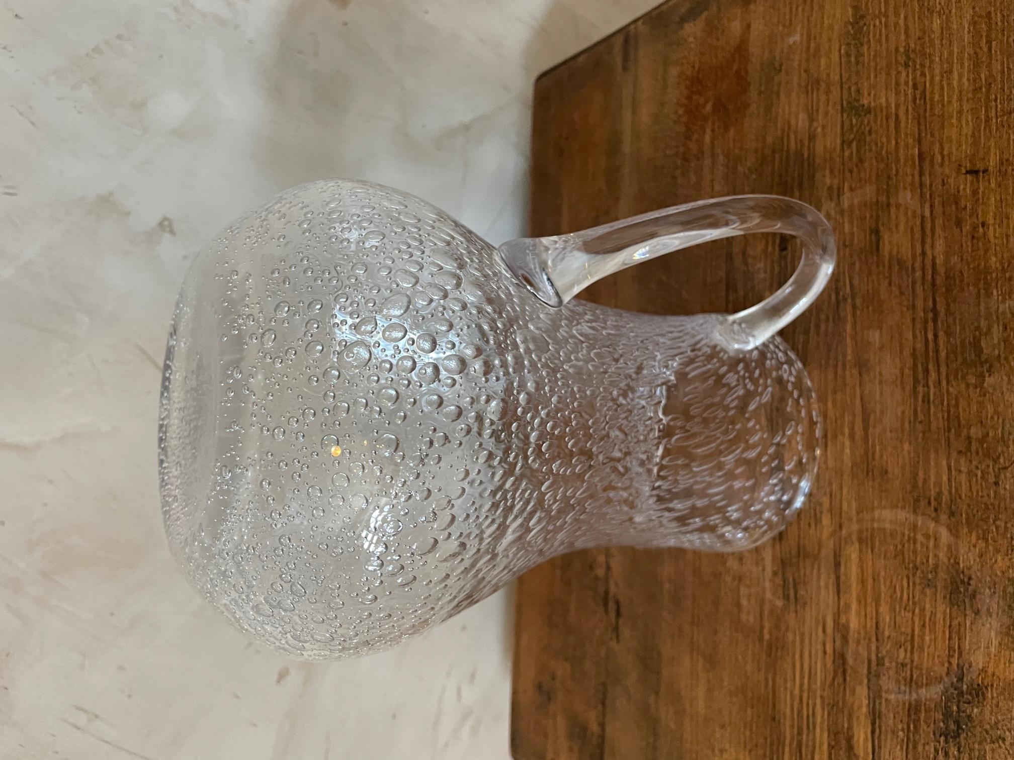 20th Century French Blown Glass Biot Pitcher, 1940s For Sale 2