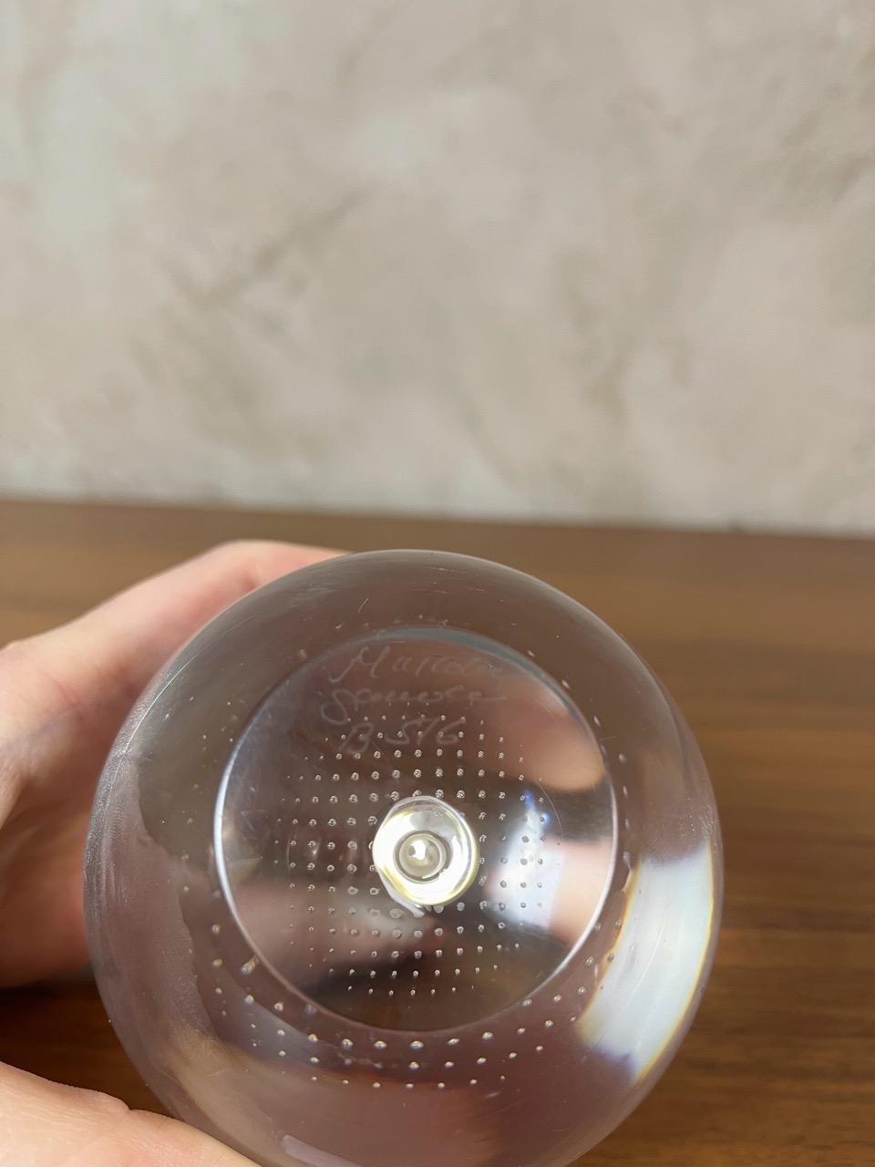 20th century French Blown Glass Paperweight, 1980s For Sale 6