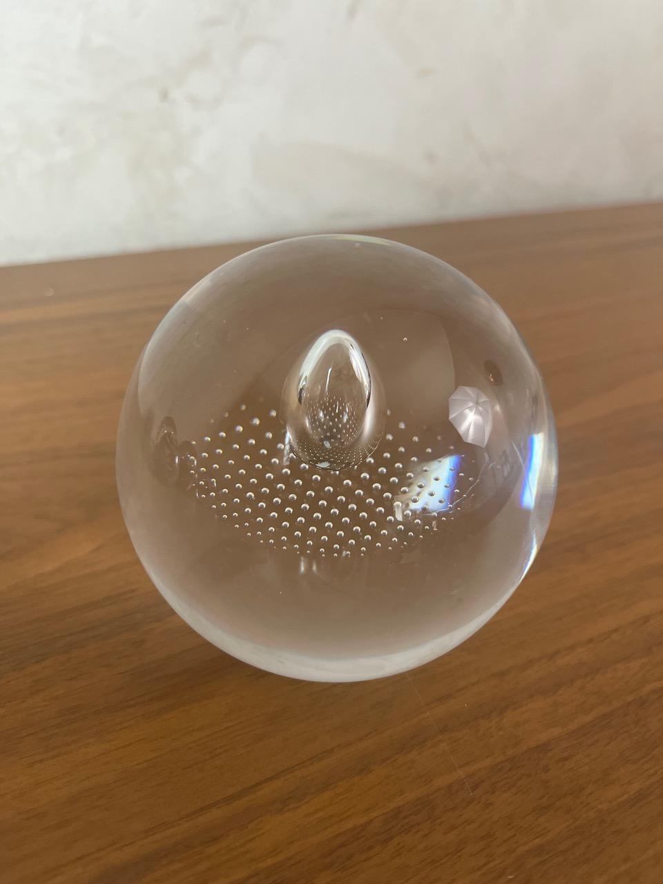 Late 20th Century 20th century French Blown Glass Paperweight, 1980s For Sale