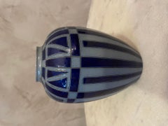 20th Century French Blue and Grey Sandstone Art Deco Vase, 1930s