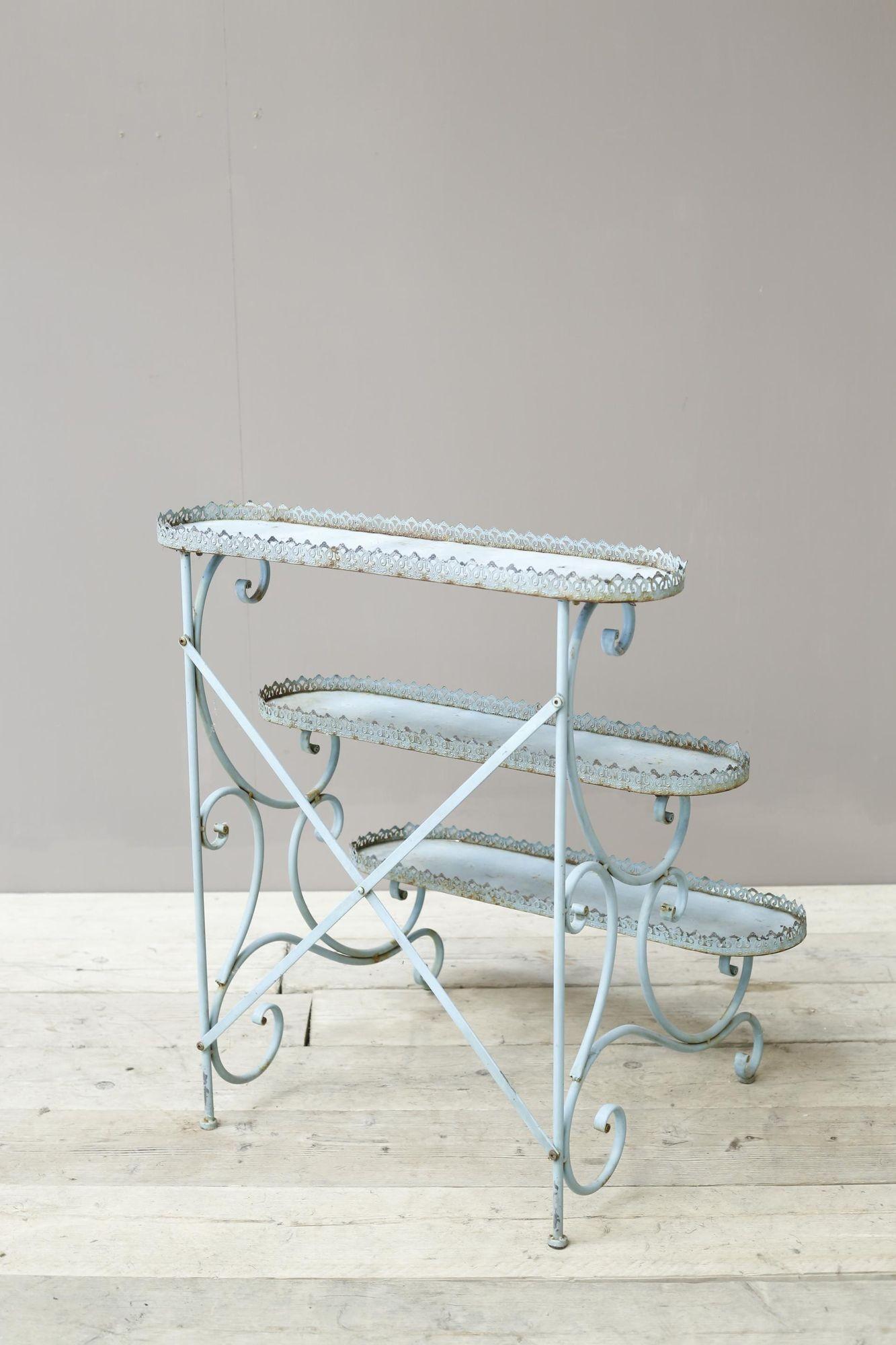 20th century French blue painted flower stand 3