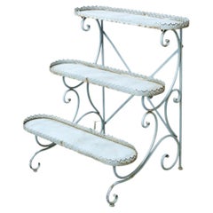 20th century French blue painted flower stand