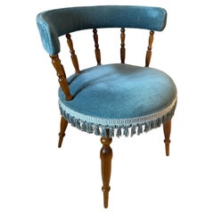 20th Century French Blue Velvet Chair