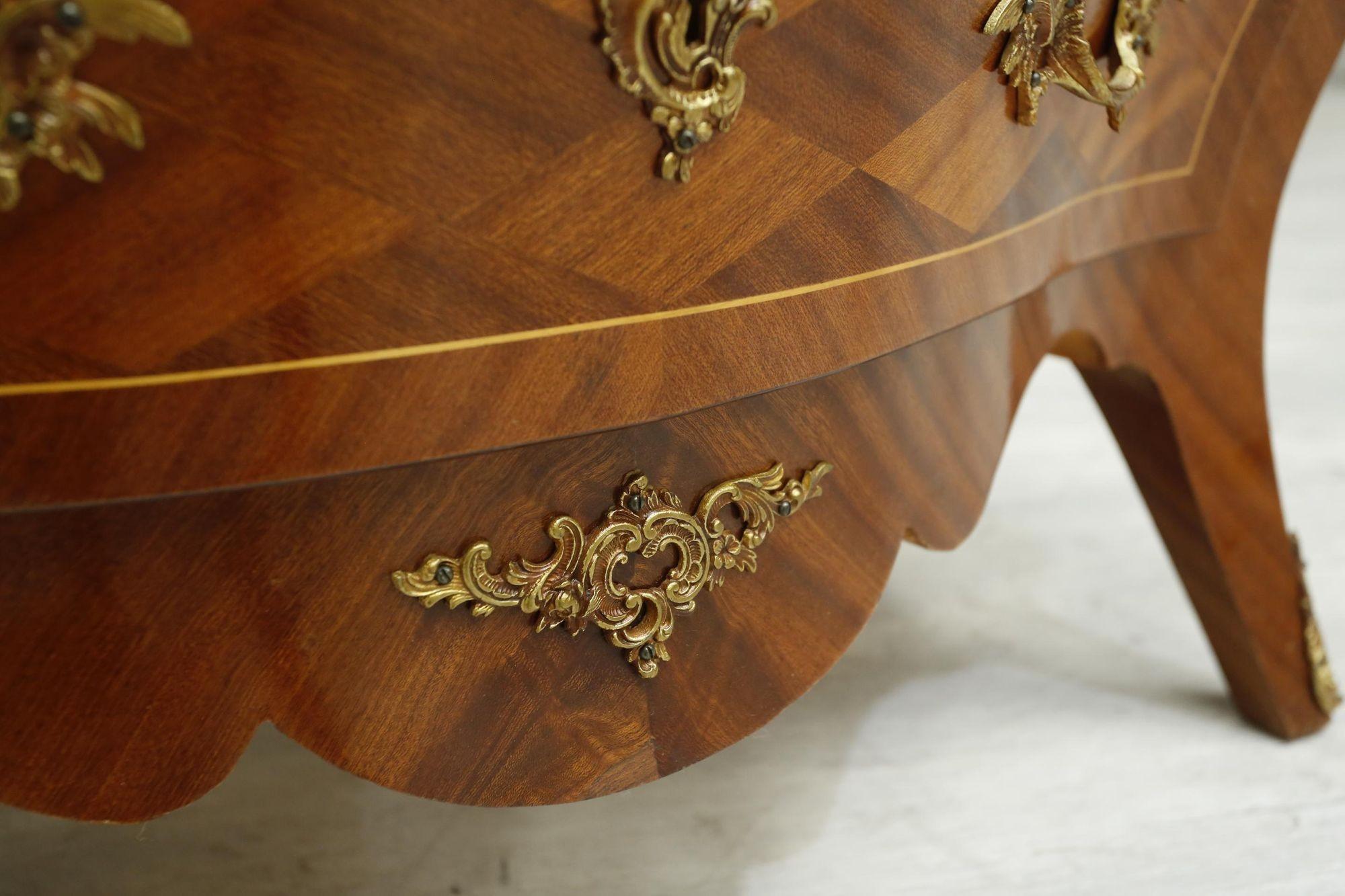 20th Century French Bombe Chest with Green Marble 10