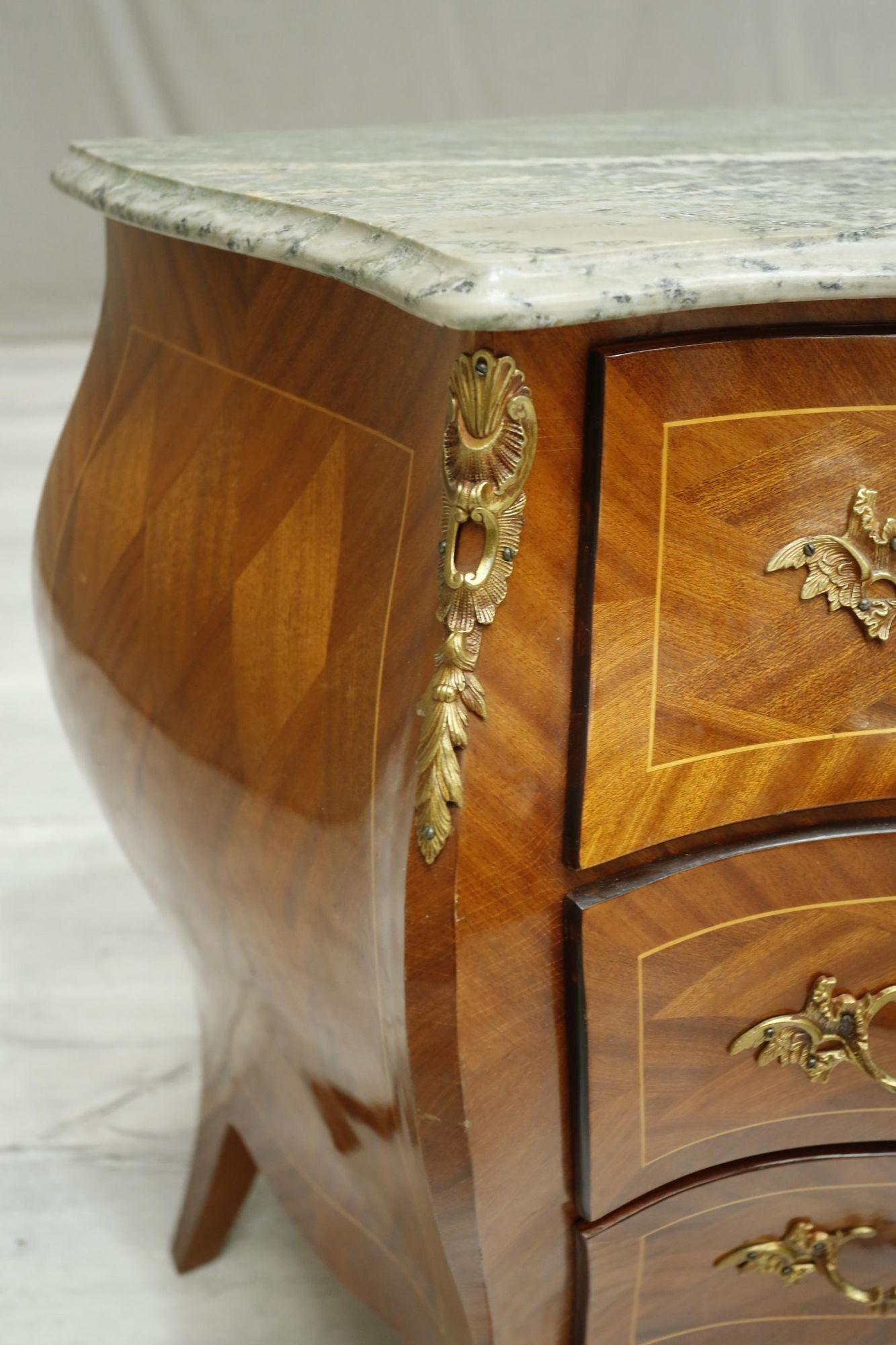 Early 20th Century 20th Century French Bombe Chest with Green Marble