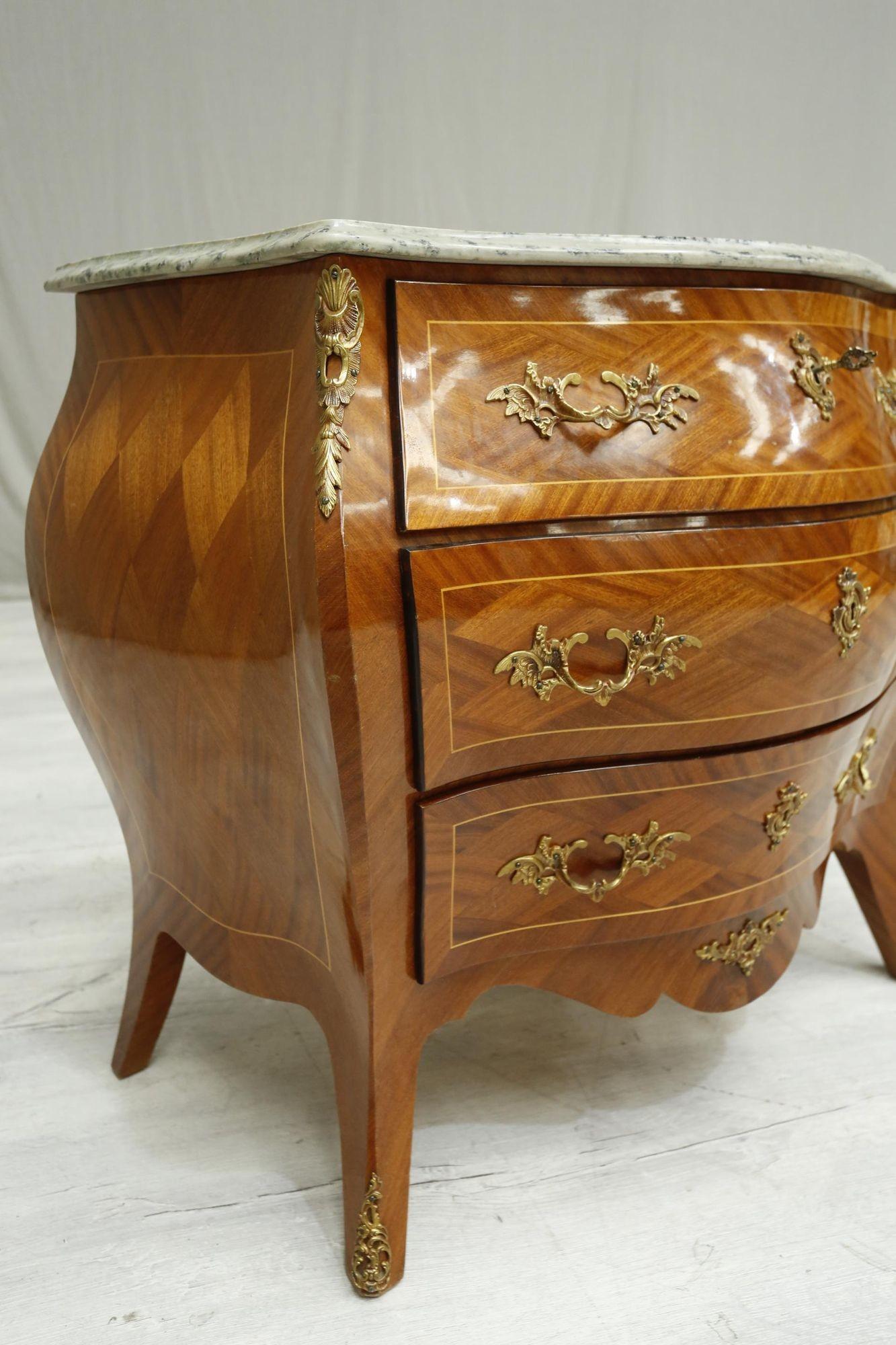 20th Century French Bombe Chest with Green Marble 2