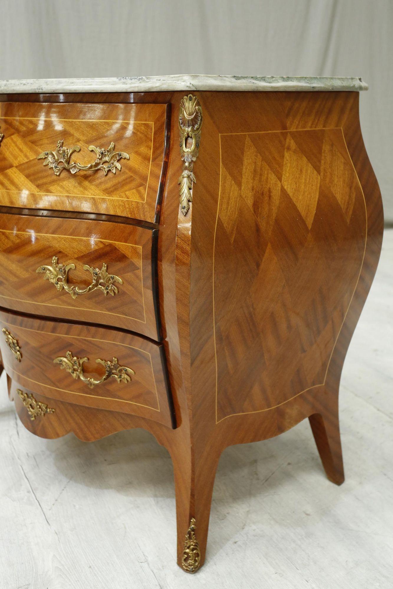 20th Century French Bombe Chest with Green Marble 4