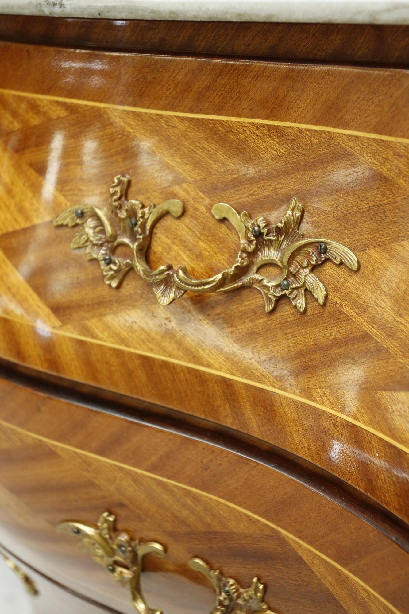 20th Century French Bombe Chest with Green Marble 5