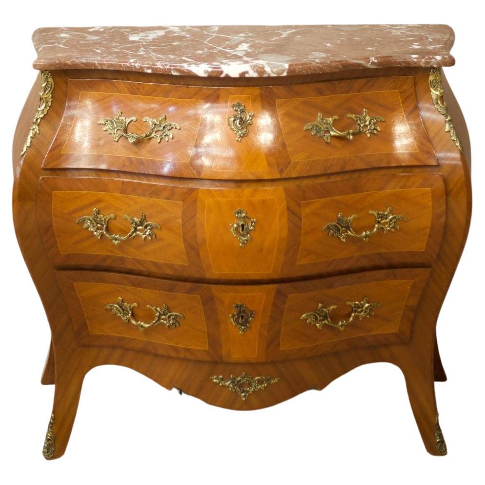 20th century French Bombe chest with Red marble at 1stDibs