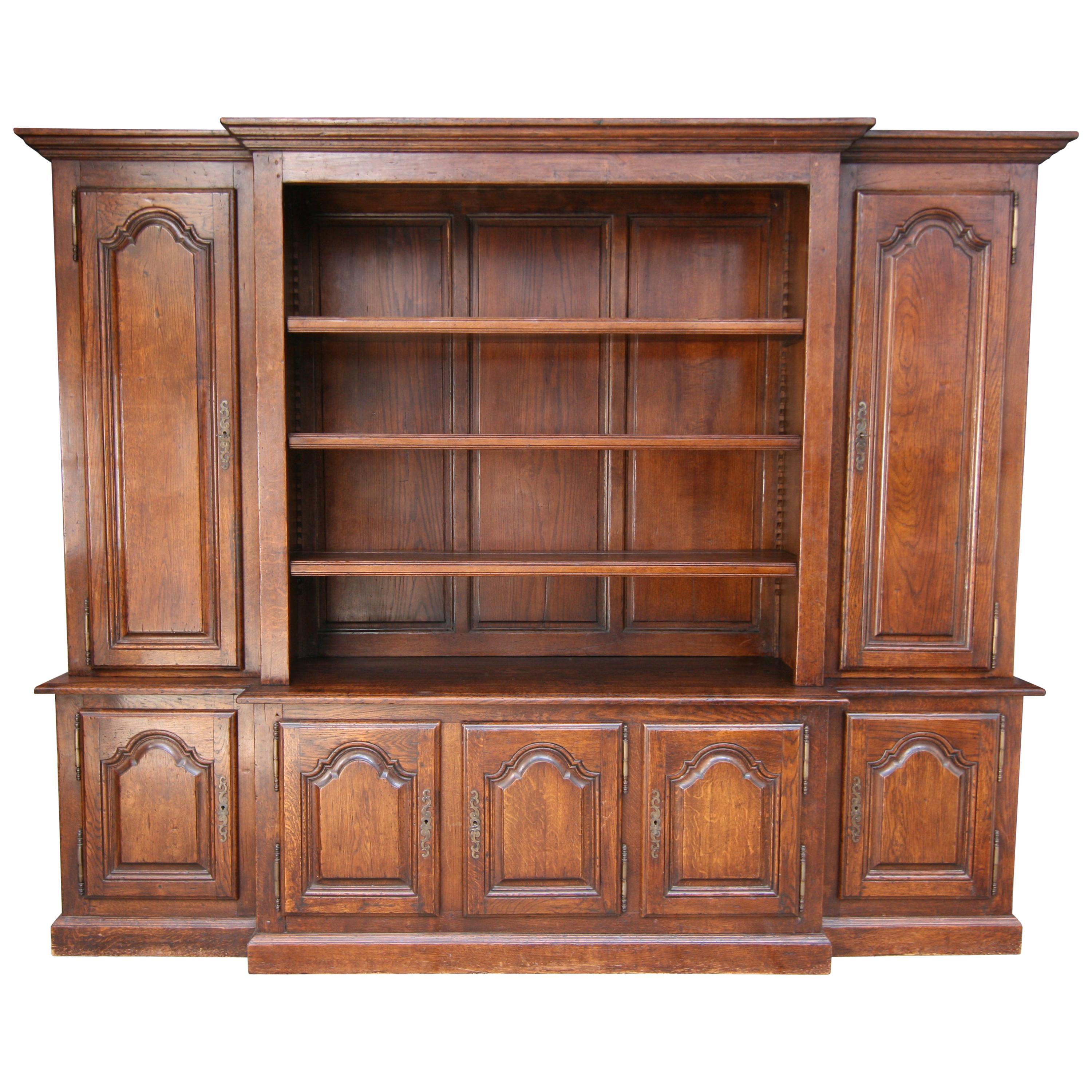 20th Century French Bookcase Cabinet Made of Oak
