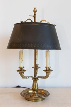 20th Century French Bouillotte Lamp with Black Tôle Shade