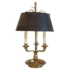 20th Century French Bouillotte Lamp with Black Tôle Shade