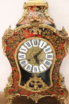 20ème siècle Français Boulle Style Louis XV Horloge de table Pendule