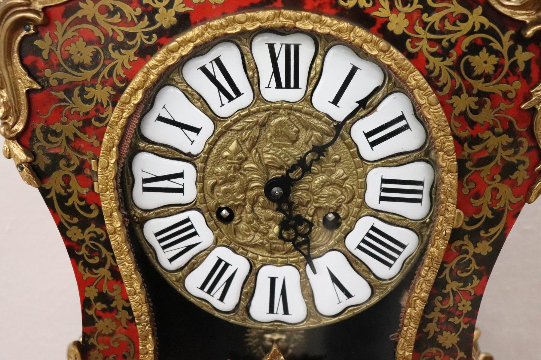 Early 20th Century 20th Century French Boulle Louis XV Style Table Clock Pendule