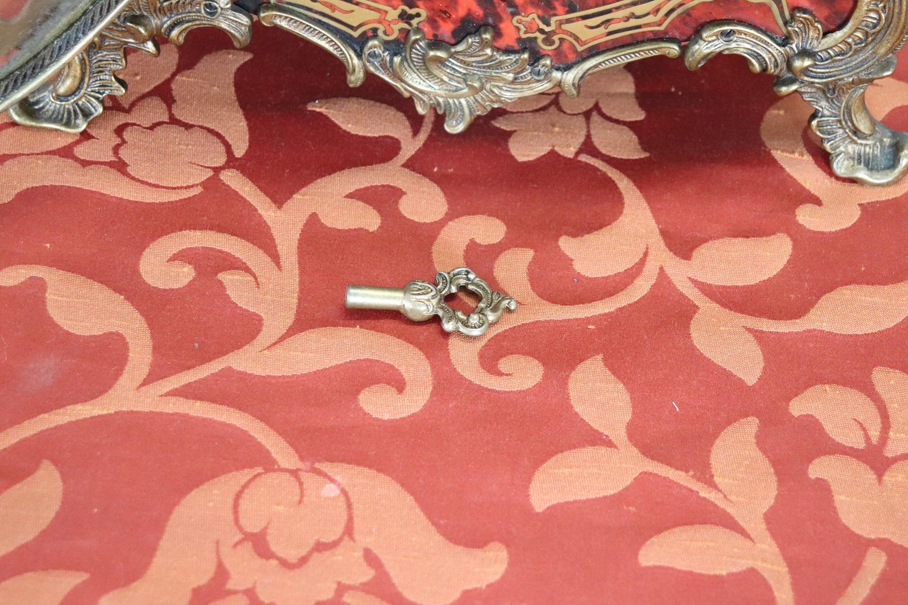 20th Century French Boulle Louis XV Style Table Clock Pendule 1