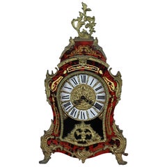 20th Century French Boulle Louis XV Style Table Clock Pendule
