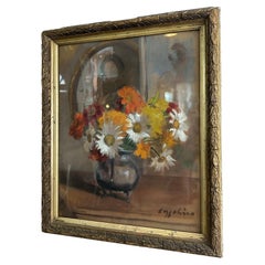 20th century French Bouquet of Flowers Painting, 1940S