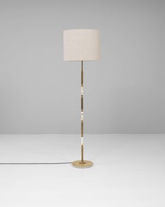 20th Century French Brass & Alabaster Floor Lamp