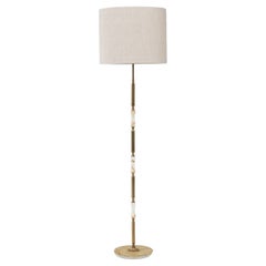 20th Century French Brass & Alabaster Floor Lamp