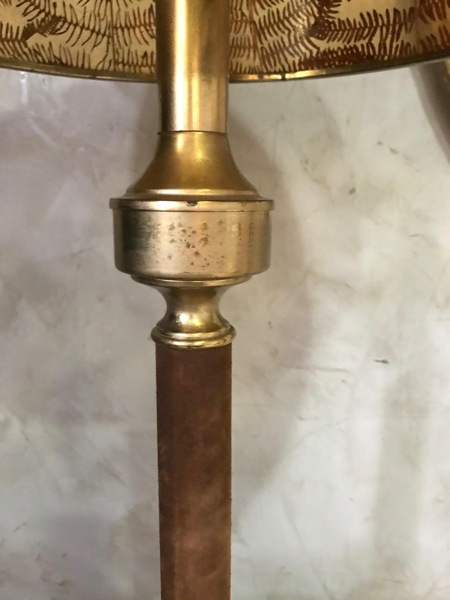 20th Century French Brass and Ferns Table Lamp, 1970s 3