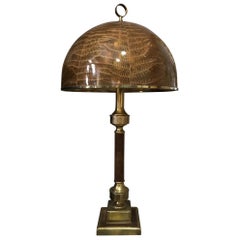 20th Century French Brass and Ferns Table Lamp, 1970s