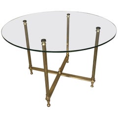 20th Century French Brass and Glass Coffee Table, 1950s