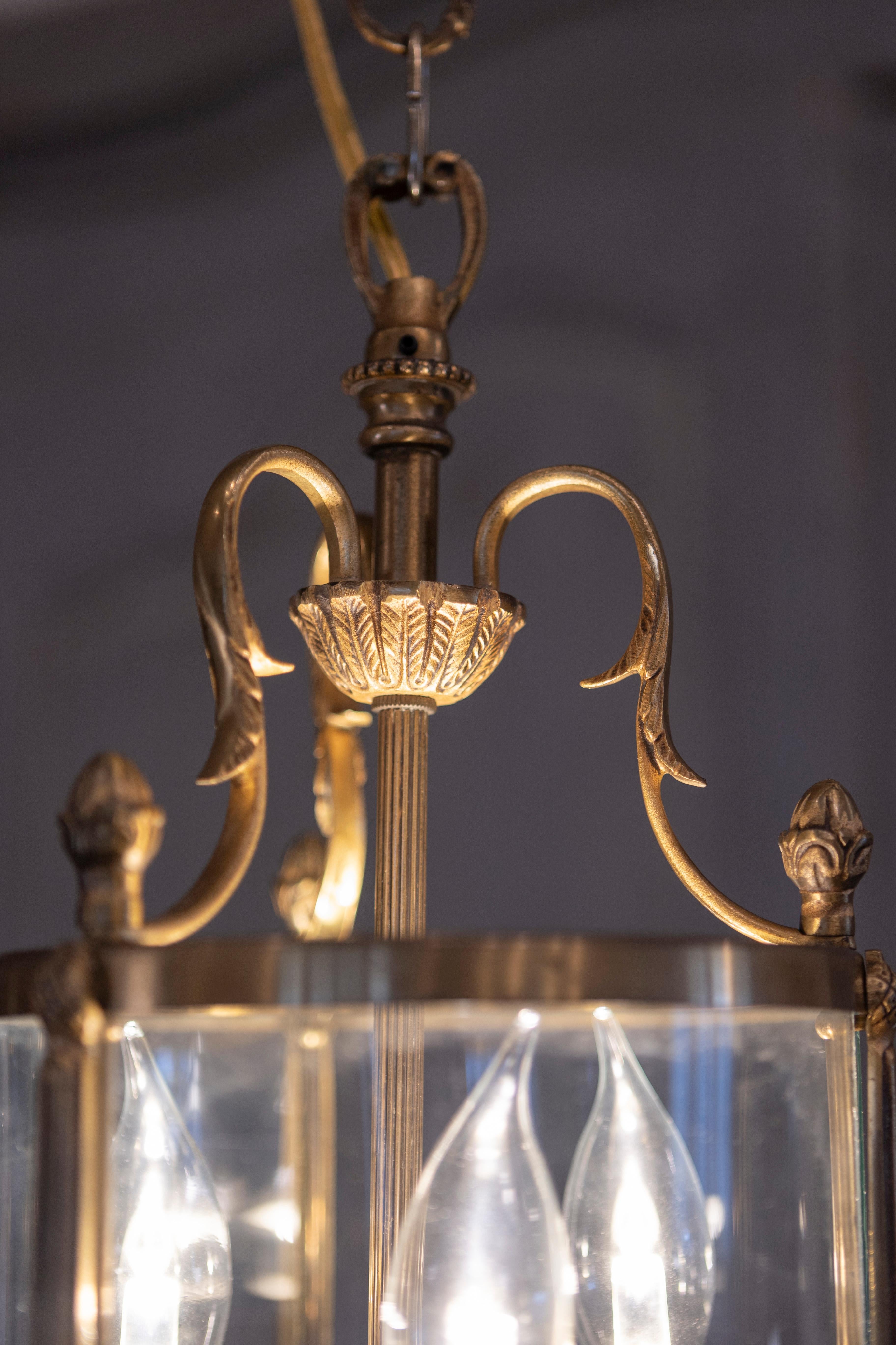 Lanterne en laiton et verre du 20e siècle en vente 6