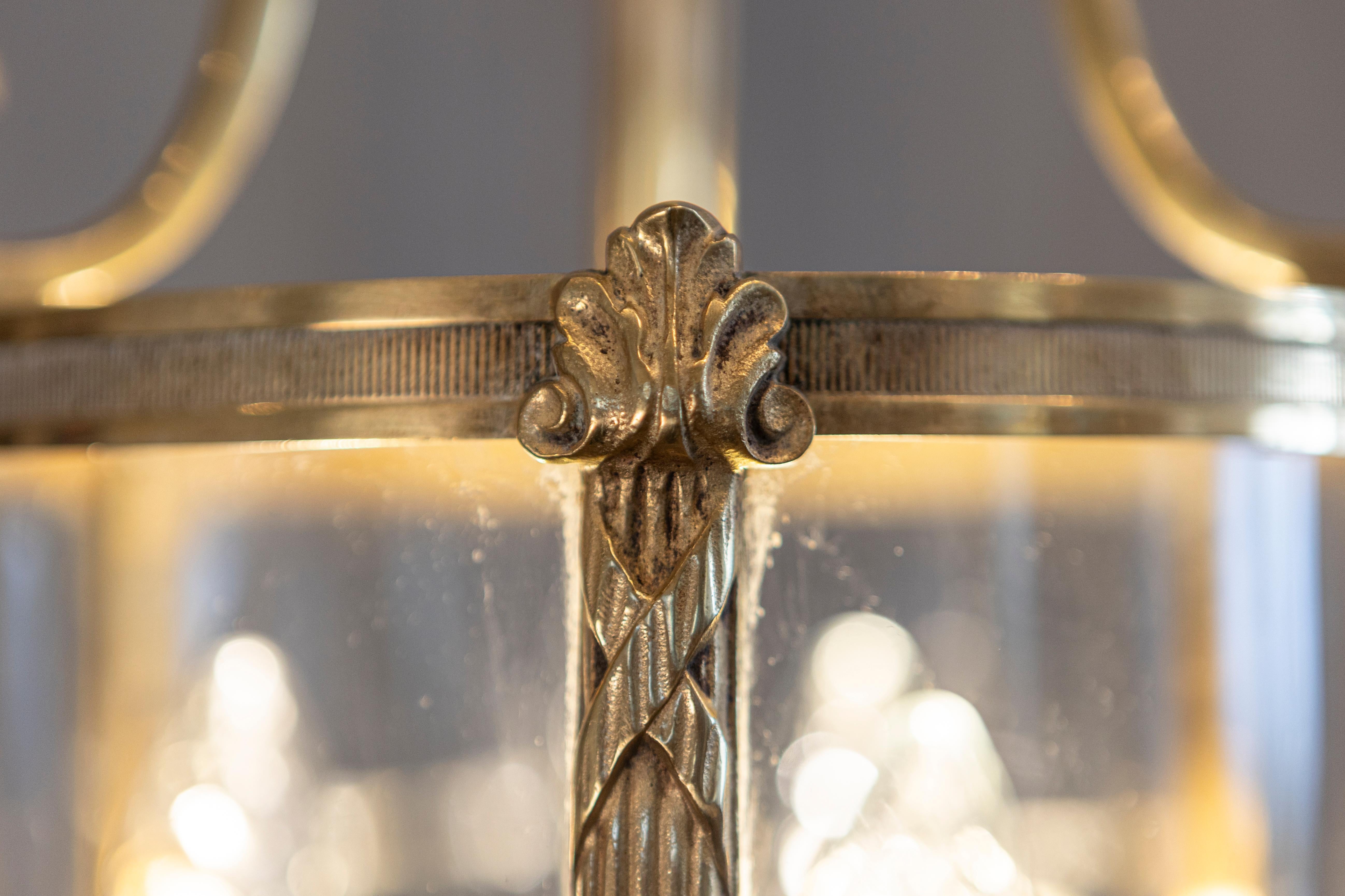 Lanterne en laiton et verre du 20e siècle en vente 6
