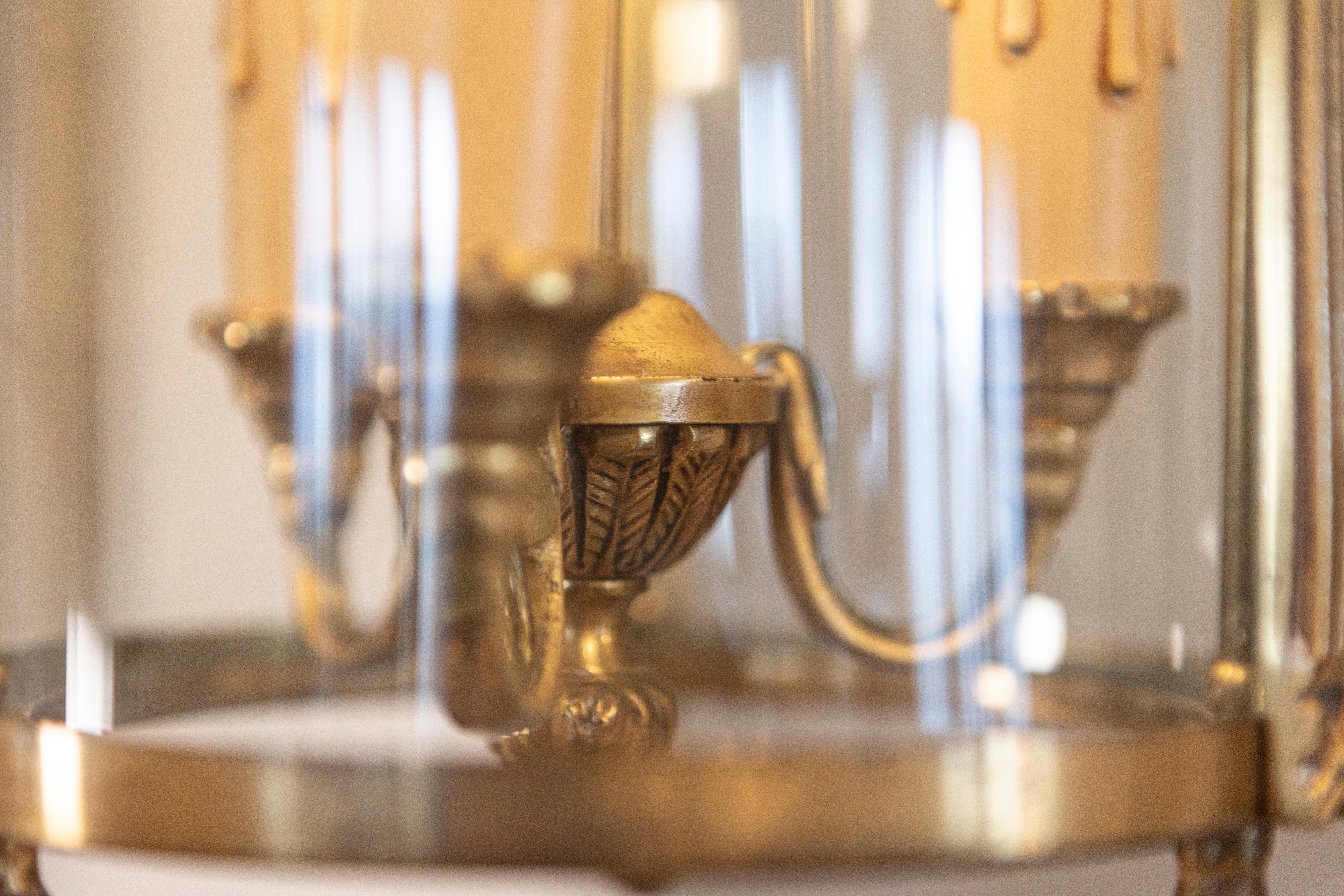 Lanterne en laiton et verre du 20e siècle en vente 7
