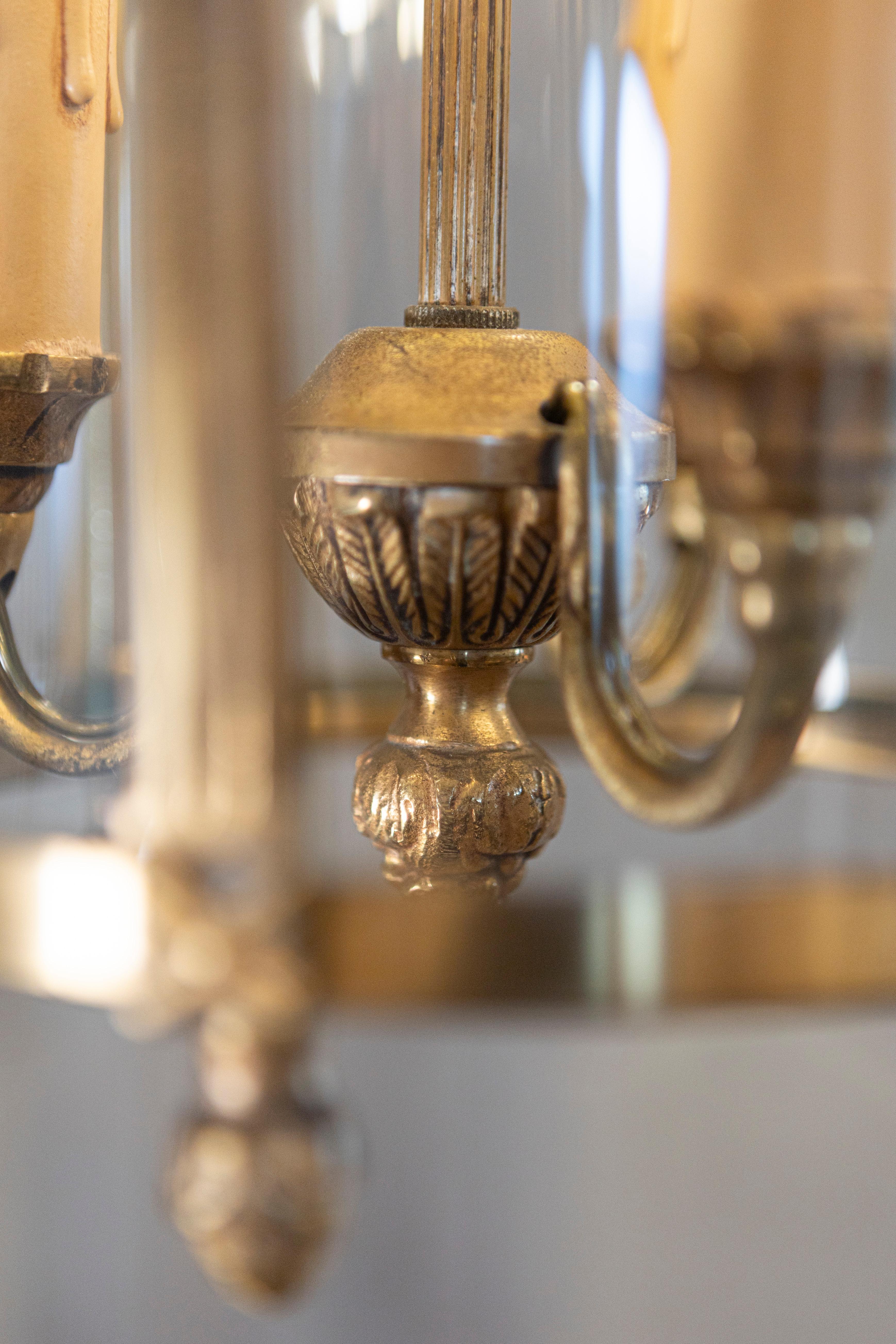 Lanterne en laiton et verre du 20e siècle en vente 9