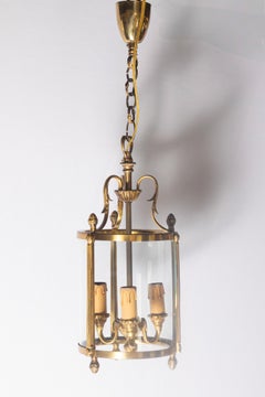 20th Century French Brass and Glass Lantern