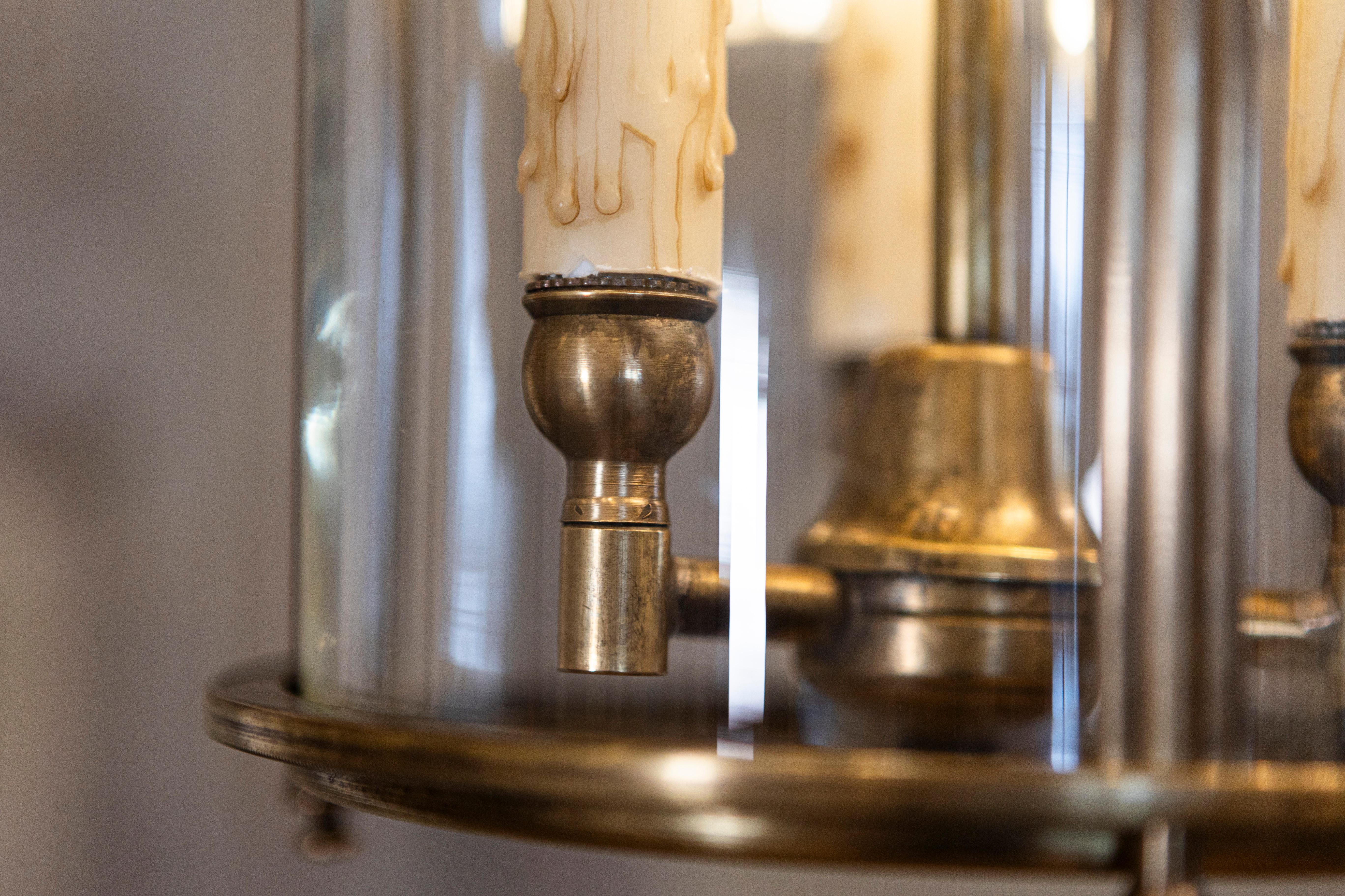 Lanterne en laiton et verre du 20e siècle en vente 2