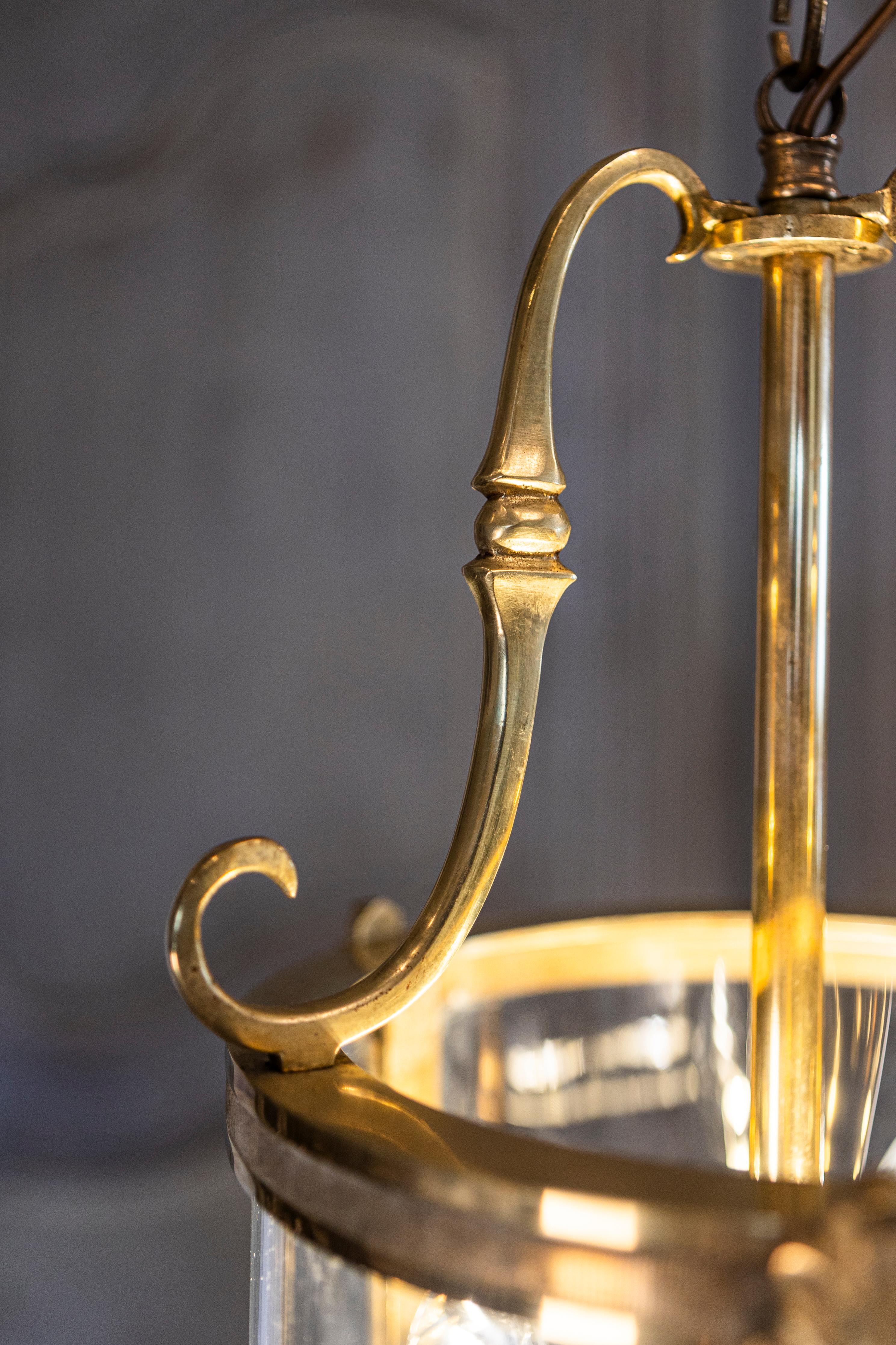 Lanterne en laiton et verre du 20e siècle en vente 3
