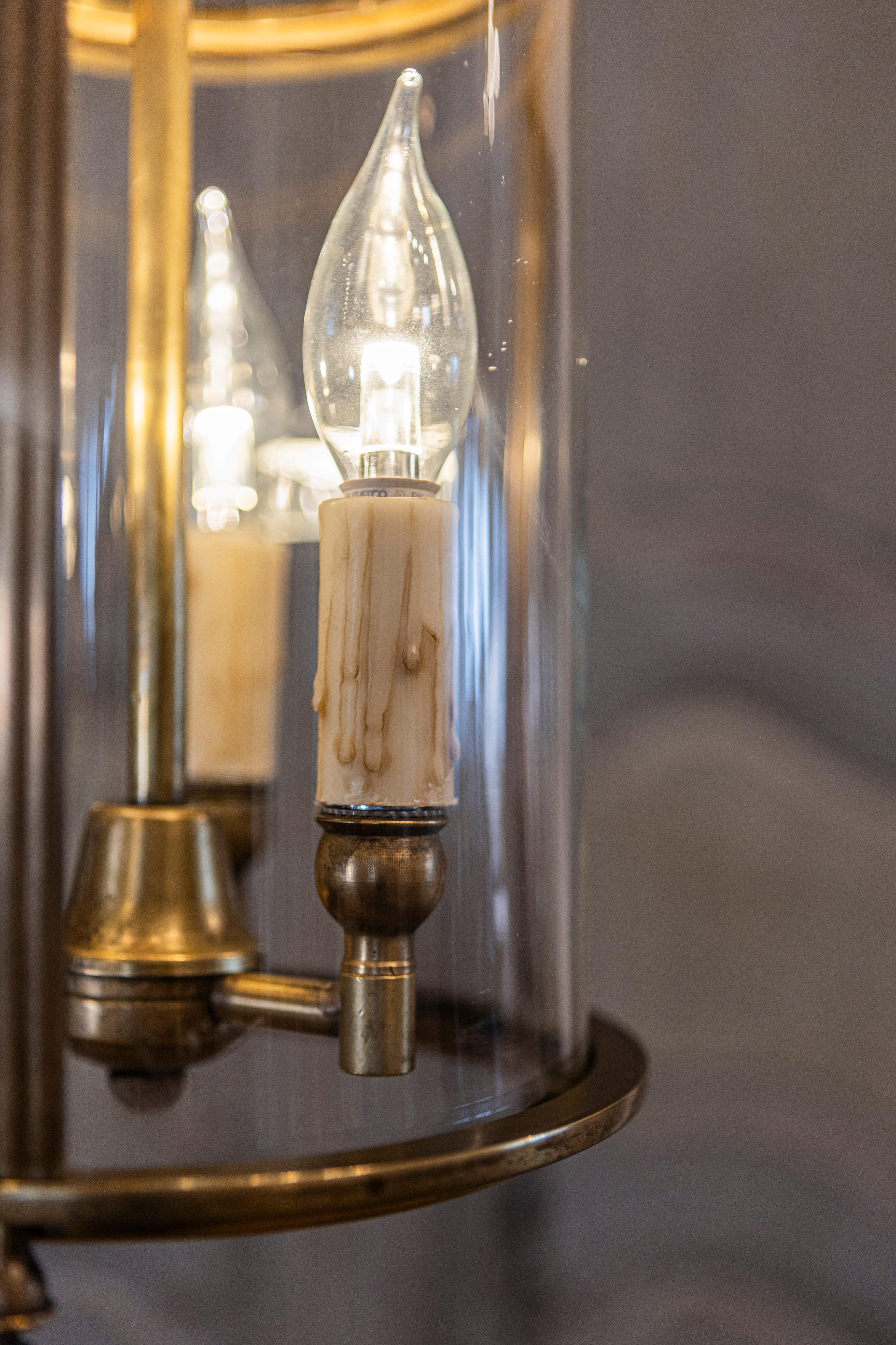 Lanterne en laiton et verre du 20e siècle en vente 3